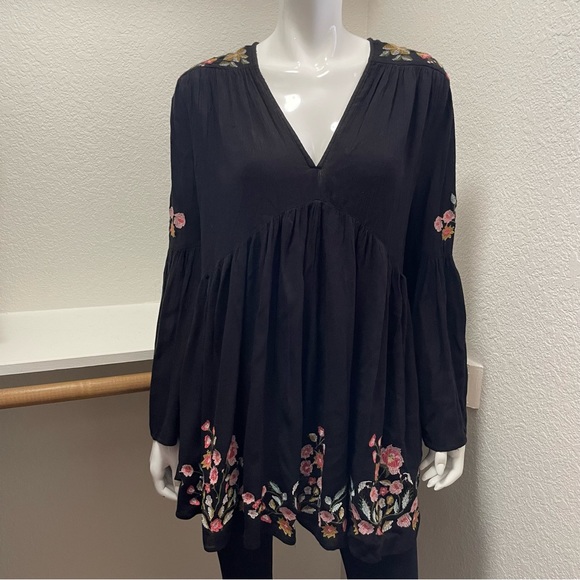 F.P. Te Amo Babydoll Mini Dress/Tunic + Back To Basics Floral Ivory Top Sz XS - Picture 5 of 11